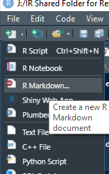 Select New R Markdown Document