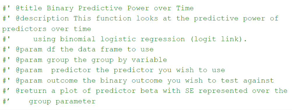 Example of R Function Description